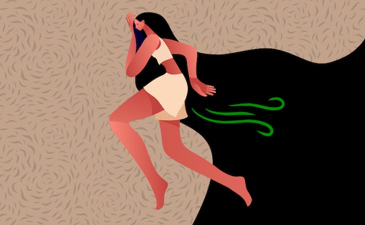 person farting in their sleep