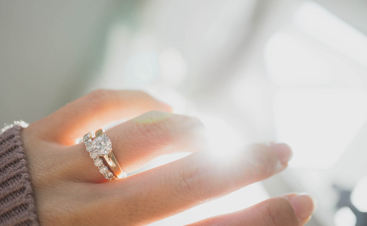 person wearing wedding ring on hand