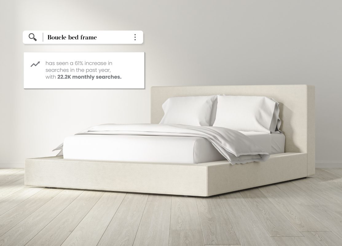 saatva boucle bed frame