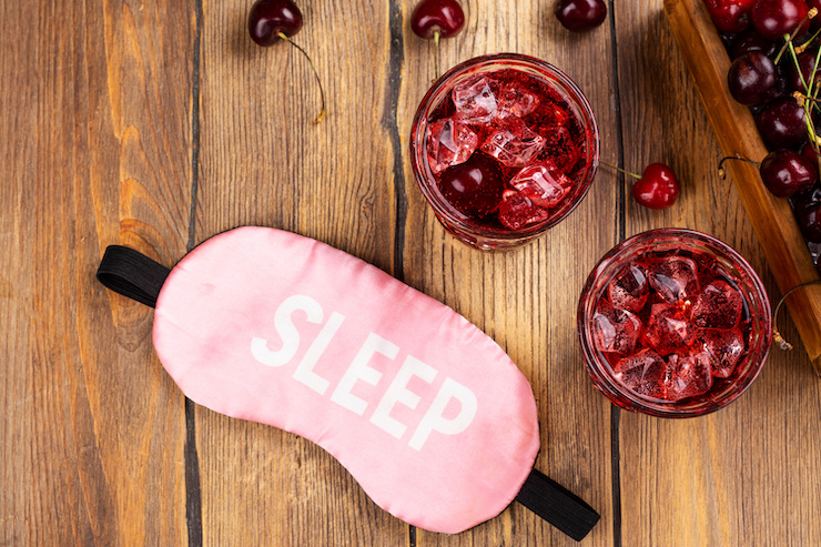 sleepy girl mocktail with tart cherry juice