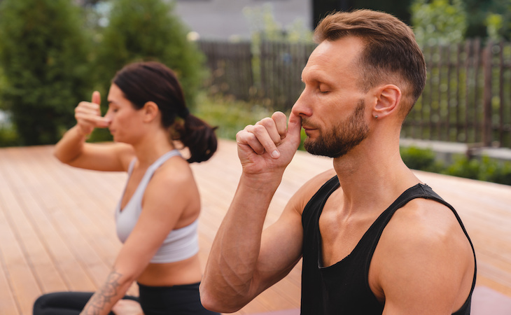 moon breathing yoga technique