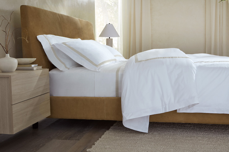 Saatva banded percale pillowcases and sheets