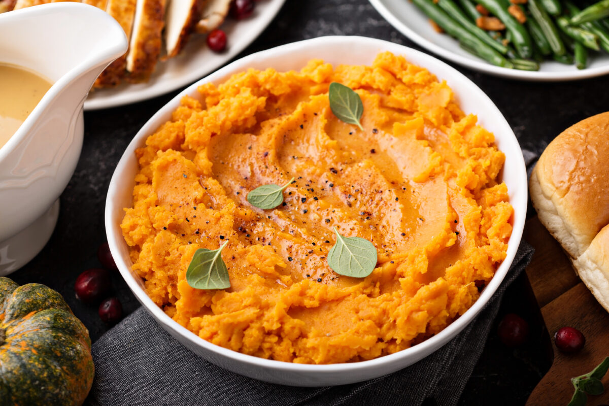 mashed sweet potato
