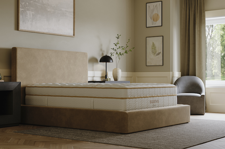 Saatva mattress in nicely decorated room