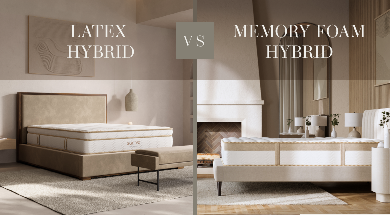 Comparison of two mattress types - saatva latex hybrid vs saatva memory foam hybrid