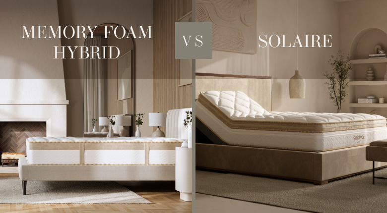 Comparison of two mattress types - memory foam hybrid vs solaire