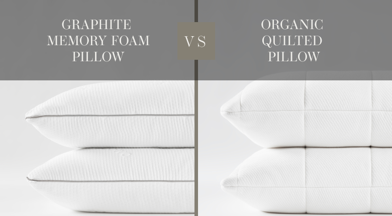 Comparison of two pillow types - saatva graphite memory foam vs saatva organic quilted